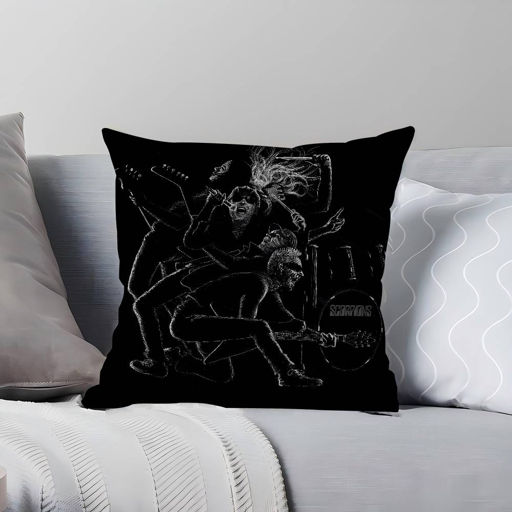 

Scorpions Vintage Retro Rock Band Throw Pillow Cover 45x45cm Soft Cozy Cotton Decorative Pillowcase Covers Couch Sofa Bedroom 12x12Inch