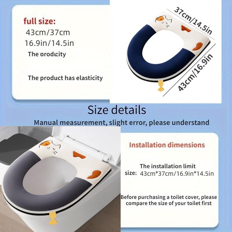 1 Stück Verdicktes Wasserdichtes Neues Toilettenkissen, Vier Jahreszeiten Universeller Toilettensitzkissenbezug Toilettenring