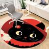 1PC Cat Floral Office Round Area Rug,  Mat Suitable ForOffice, Under Office Chairs Bedroom Living Room Home Decor, Room Deco