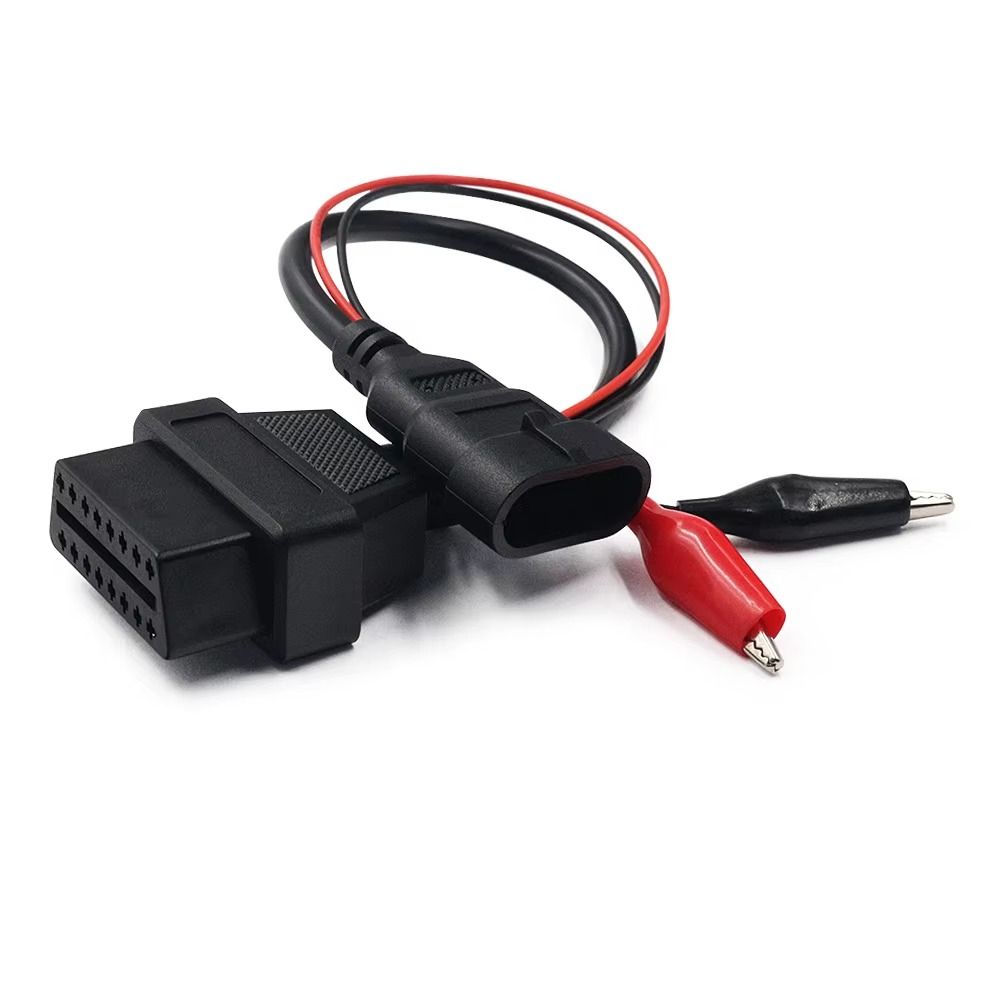 Black OBDII Connector Adapter 3Pin to 16Pin OBD2 Plug Adapter Diagnostic Cable Adapter  For Lancia