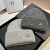 Rabbit Hair Small Fragrant Wind Full Diamond Knitted Hat Winter Paris Light Luxury Niche Warm Versatile Wool Ear Protection Hat Women