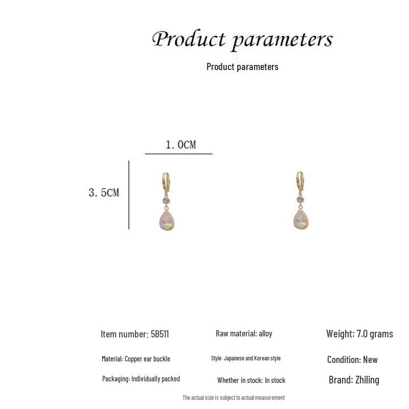 Exquisite 2022 Sparkly Zircon Water Drop Dangle Earrings - High-End Versatile Ear Cuffs
