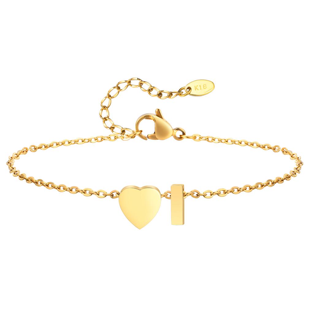 Bohemia A-Z Letter Initial Anklet for Women Gold Color Heart Alphabet Ankle Bracelet Beach Party Travel Fashion Foot Jewelry