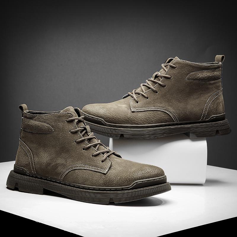 Genuine Leather Men Boots Autumn Winter Ankle Boots For Men Shoes