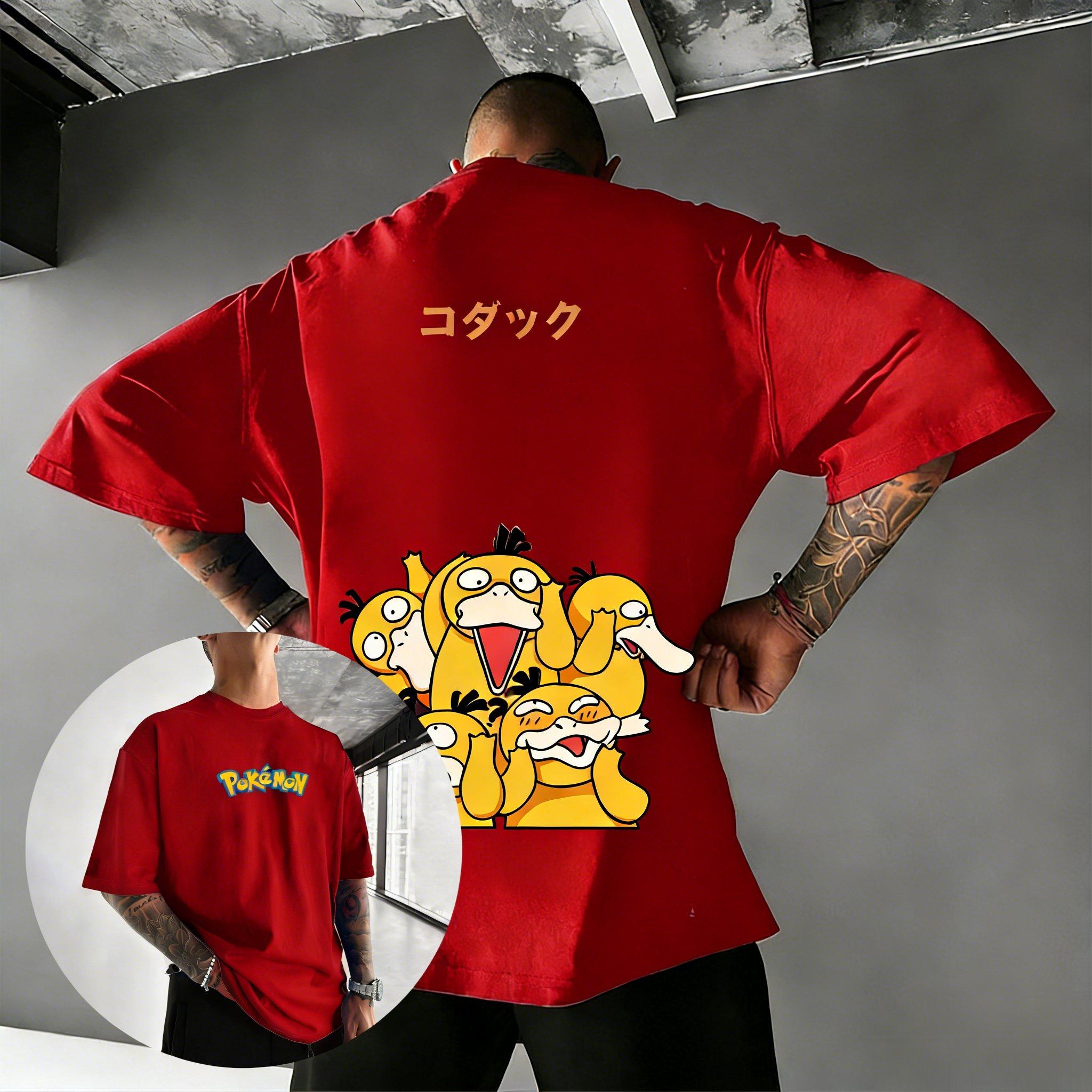 Oversized Pokemon Psyduck Graphic T Shirt Man Women Short Sleeve Tee Streetwear Anime Print Casual Tops Y2k Clothes 2026 Summer S