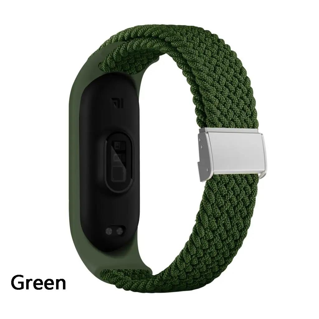 Nylon Braided Strap For Mi Band 7 6 5 Stainless Steel Buckle Elastic Adjustable Bracelet Band for Xiaomi Miband 4 3 5 6