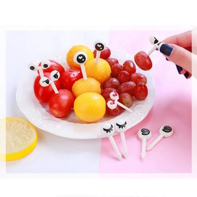 40pcs Home Cartoon Fruit Fork Creative Cute Plastic Fruit Fork Set Bento Tag Party Fruit Cake Fork