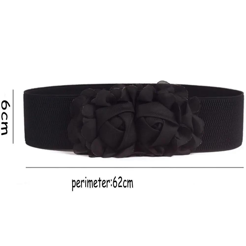 2026 New Women Fashion Wide Elastic Belt Metal Buckle Cinch Waistband Ladies Dress Waist Band Cummerbands Casual Stretch Belt