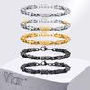 Vnox Oxidized Byzantine Chain Bracelet for Men Women Byzantium Geometric Link Stitching Retro Punk Viking Jewel