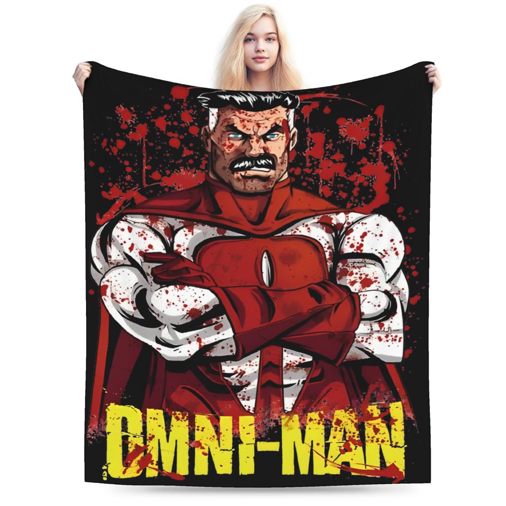 Invincible omniman amazing hero anime Blankets Super Soft Velvet Novelty Gift Throw Blanket Plush Thin Quilt