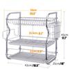 2/3 Tiers Stainless Steel Home Washing Kitchen Sink Dish Drainer Multifunction Dish Drying Rack Holder Basket