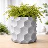 Gray 3D geometric flowerpot, modern decorative for plants