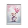 Teddy Bear With Heart Balloon Teddy Bear With Heart Balloon, 30X40 Cm, Dark Brown Wooden Frame, 230 Gsm Matte Paper