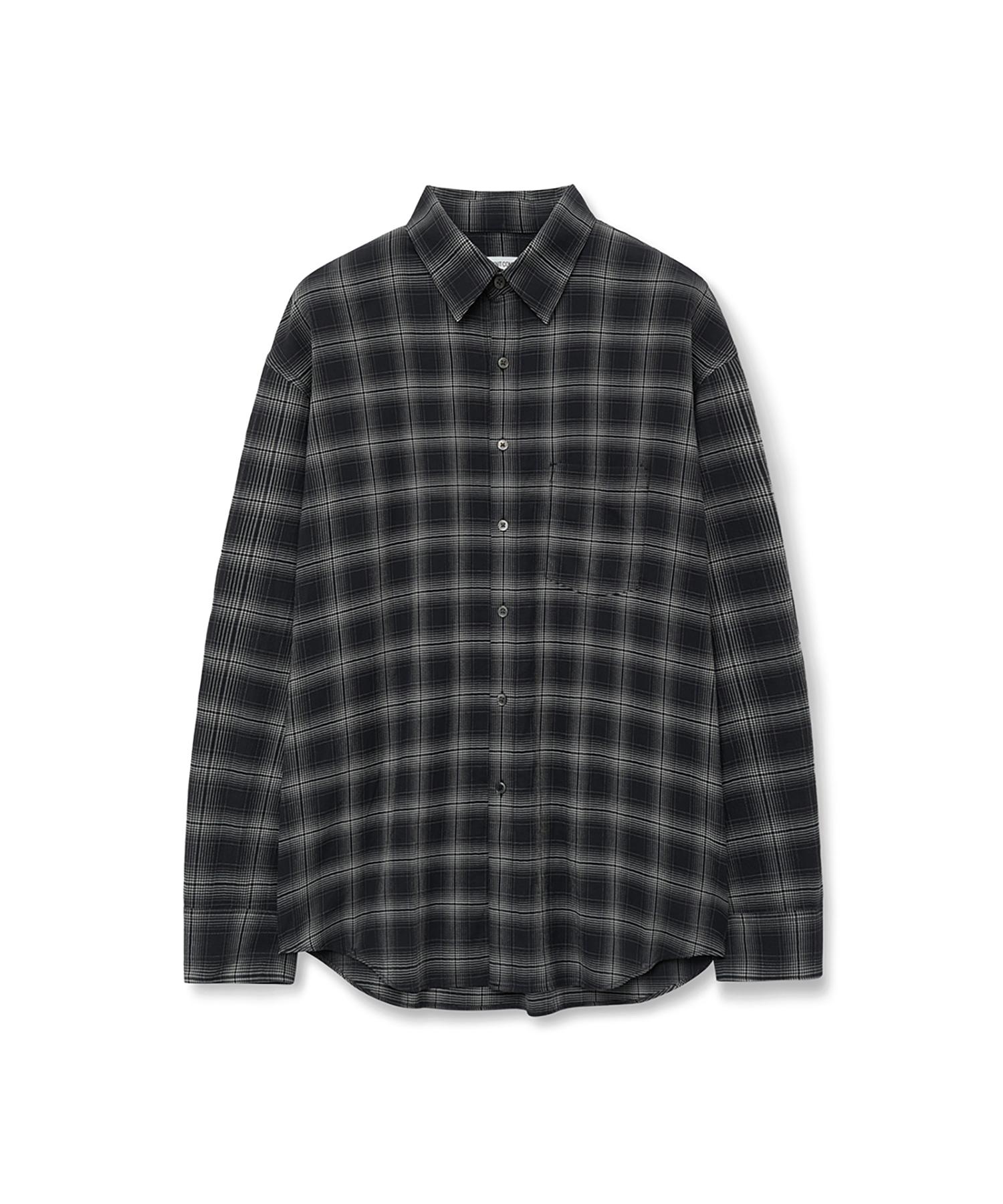 The Knit Company [Soktas] Cotton Check Shirt [Black] Black/M