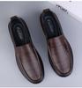 Men's Large Size Formal Leather Slip-On Shoes - Casual Low-Top for Spring/Summer