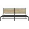 Metal Bed Frame without Mattress Sonoma Oak Finish 193 x 203 cm