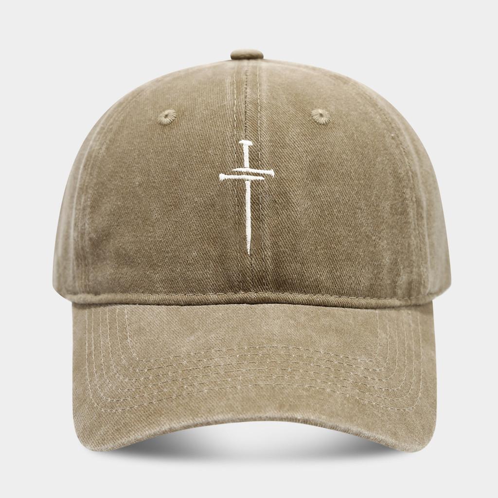 Streetwear Baseball Cap With Cross Stud Embroidery For Casual Men Women