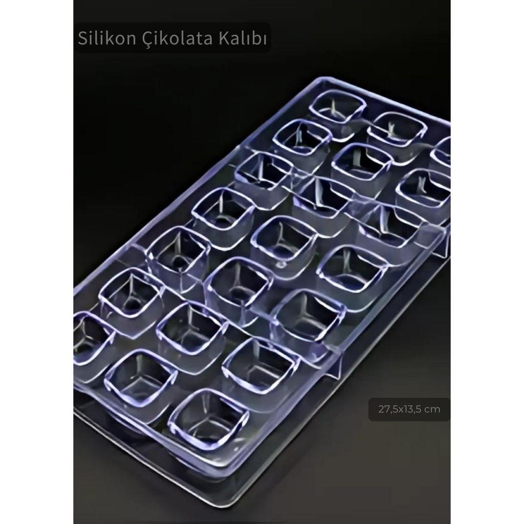 Square Chocolate Mold Polycarbonate 27.5X13.5 Cm