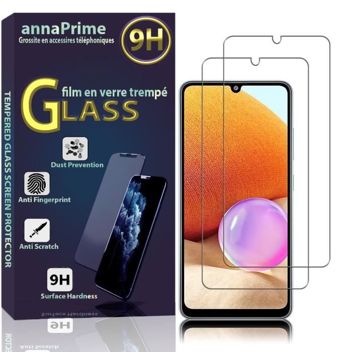 Film de protection - VCOMP - Samsung Galaxy A32 - Pack de 2 - Verre Trempé - Résistant aux rayures