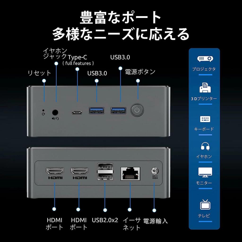 BMAX B4 Plus N100 Mini Up to 16GB DDR4 512GB Windows 11 4K Triple Display Full HDMI BT Mini PC PC Quad-Core, Quad-Thread, 3.4GHz, + SSD, M.2/2.5-inch