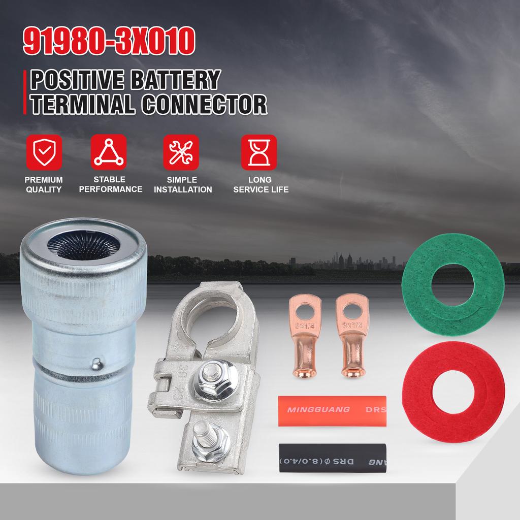 Positive Battery Terminal Connector 919803X010 Brass 200A Silver 12V For Kia Optima Rio Soul Hyundai Accent Sedona Jeep Wrangler