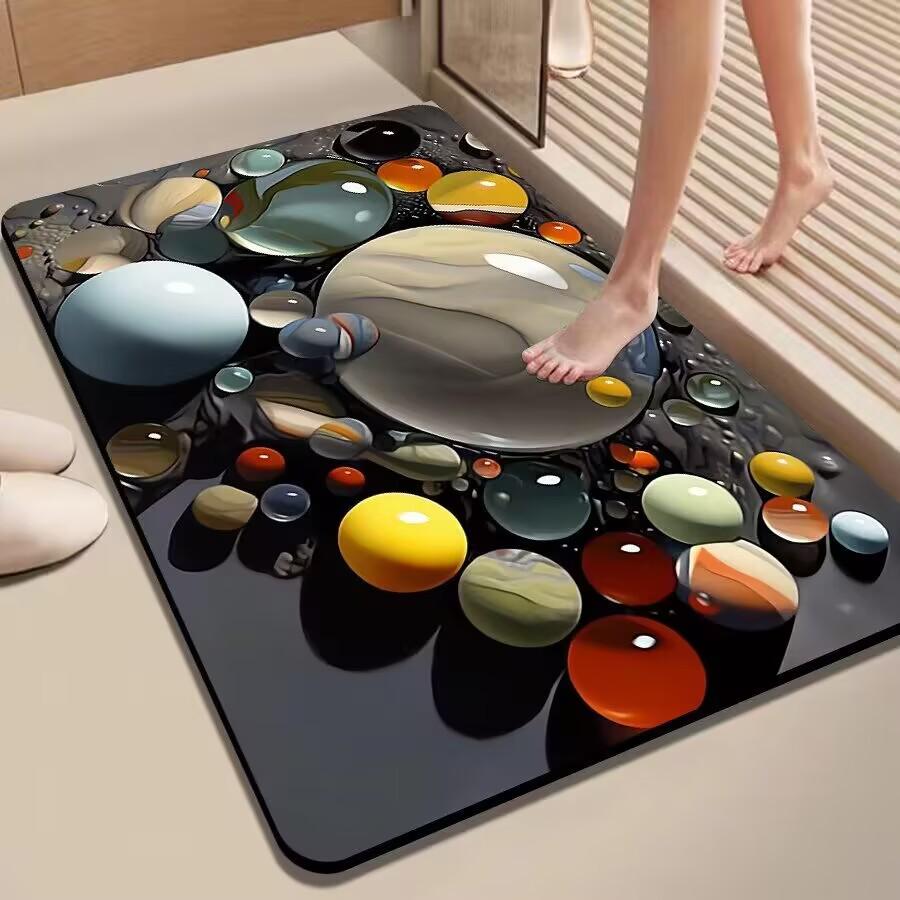 Elegant Stone Anti-Slip Quick-Dry Bathroom & Kitchen Mat