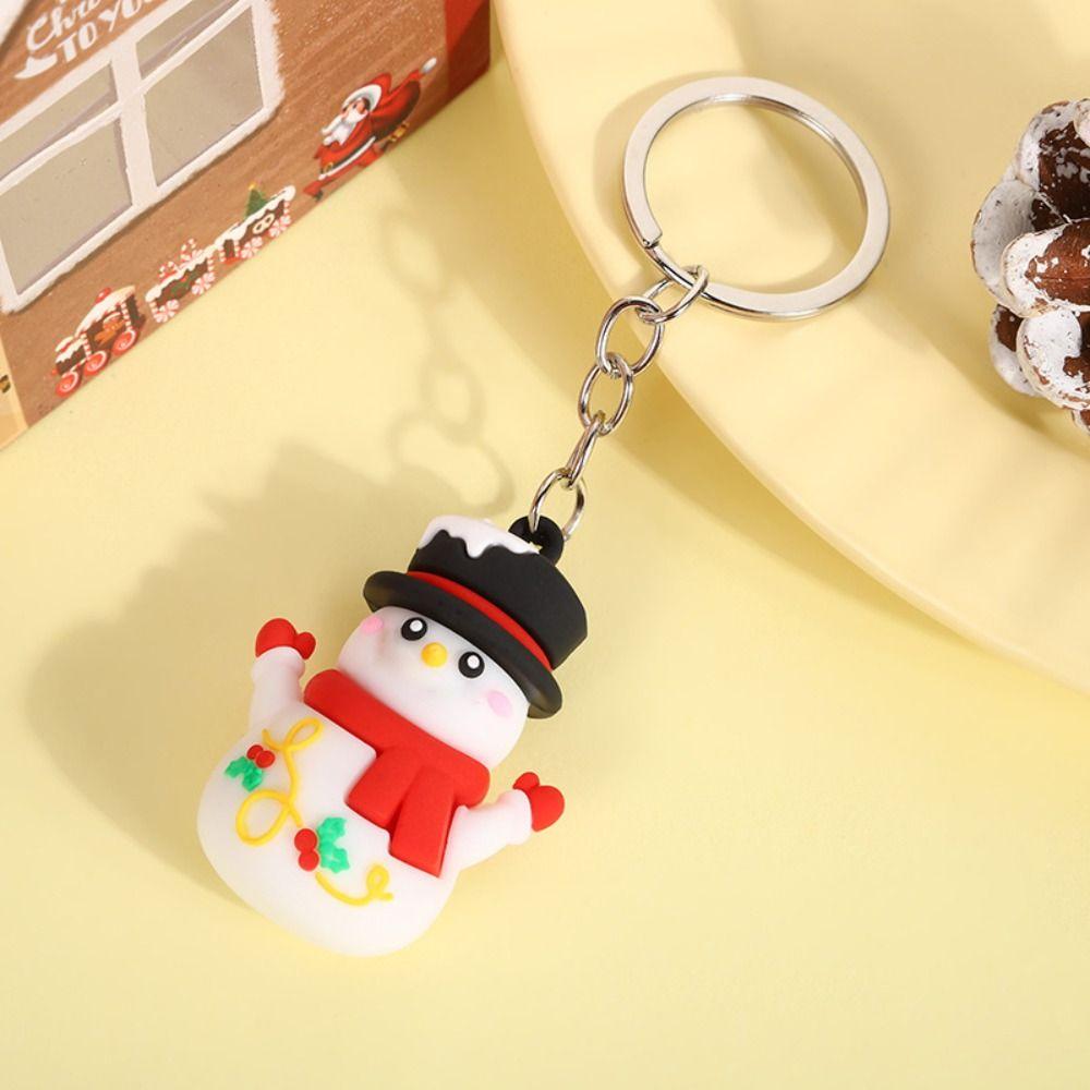 3pcs Key Chains Silicone Keychain Christmas Doll Keyring Christmas Decoration
