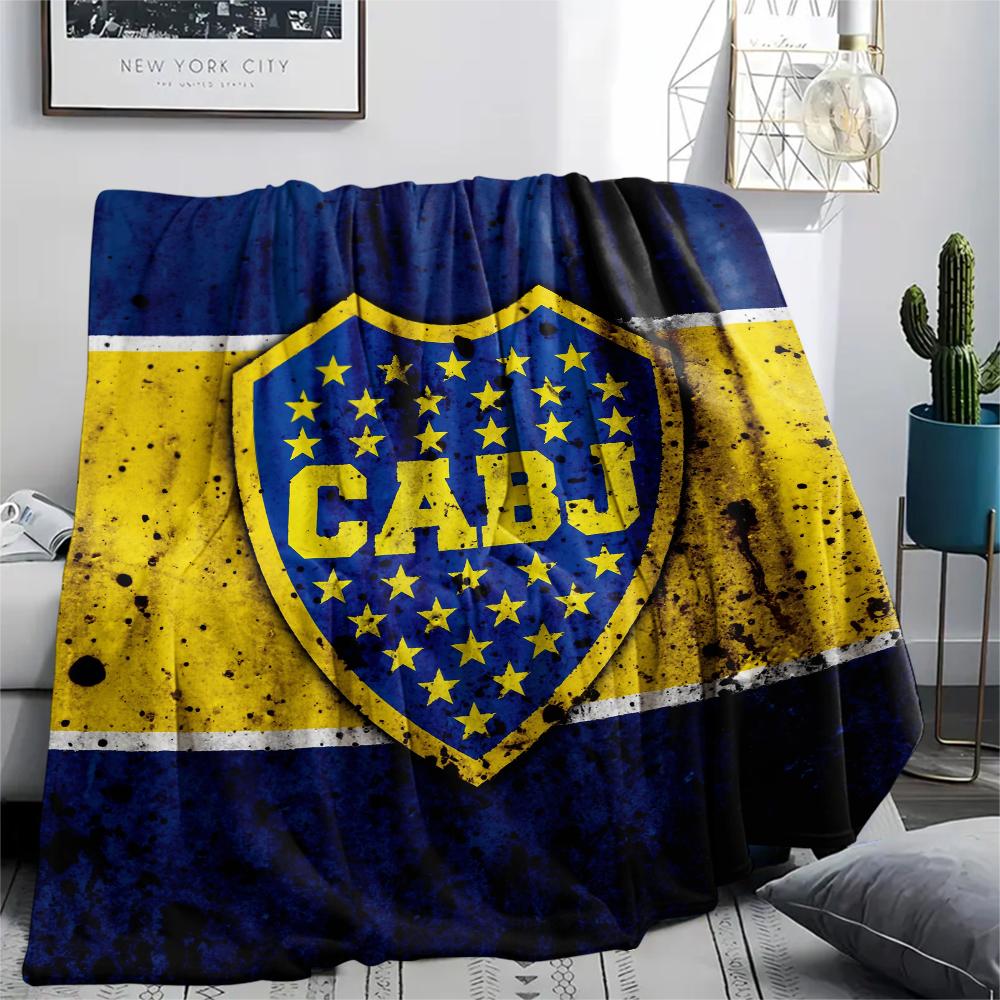 Logo Boca Juniors, Coperta in Flanella con Fantasia, Alta Qualità, Confortevole per Tutte le Stagioni, Decorazione per la Casa, Calore e Comfort, Perfetta per Regali.