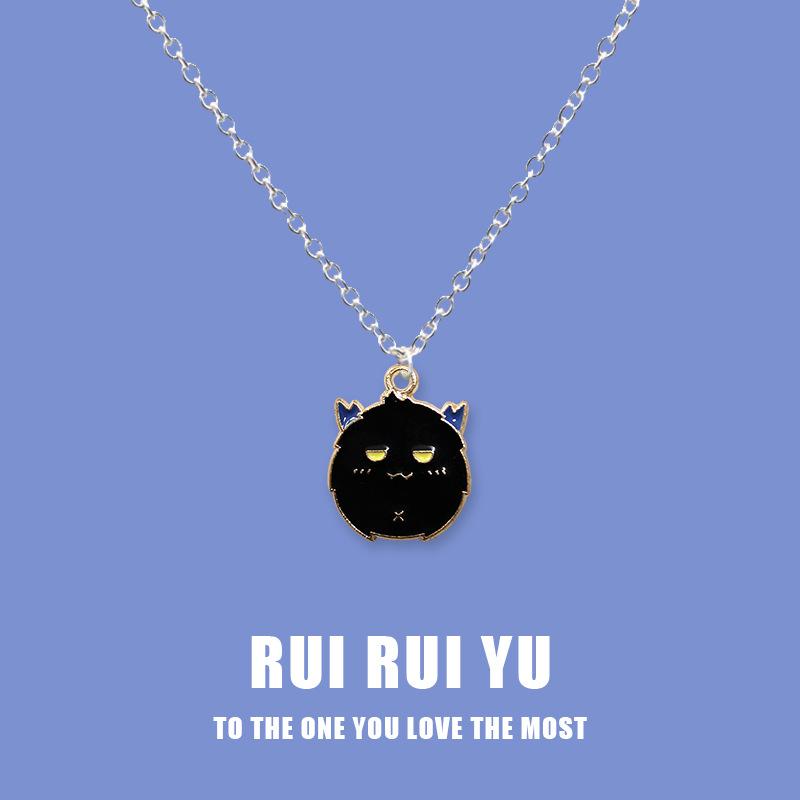 

LWN модное милое ожерелье с подвеской в ​​виде маленького дьявола, ожерелье с мультяшным кроликом для женщин, украшения свитера, ювелирные изделия, подарки 1 PC чёрный