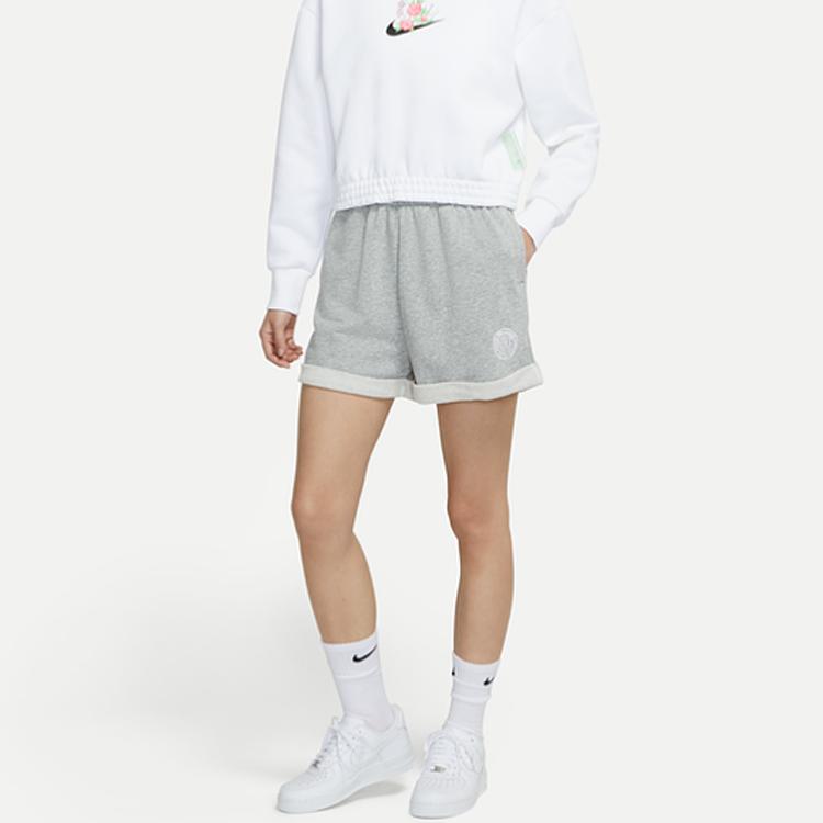 Nike Sports Shorts Women's Gray Moderate Knitted Shorts CZ8227-063