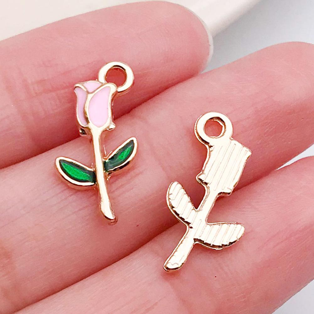 Red And Love Heart Peach Jewellery Accessories Diy Bracelet Keychain Necklace Pendant Alloy Oil Drop