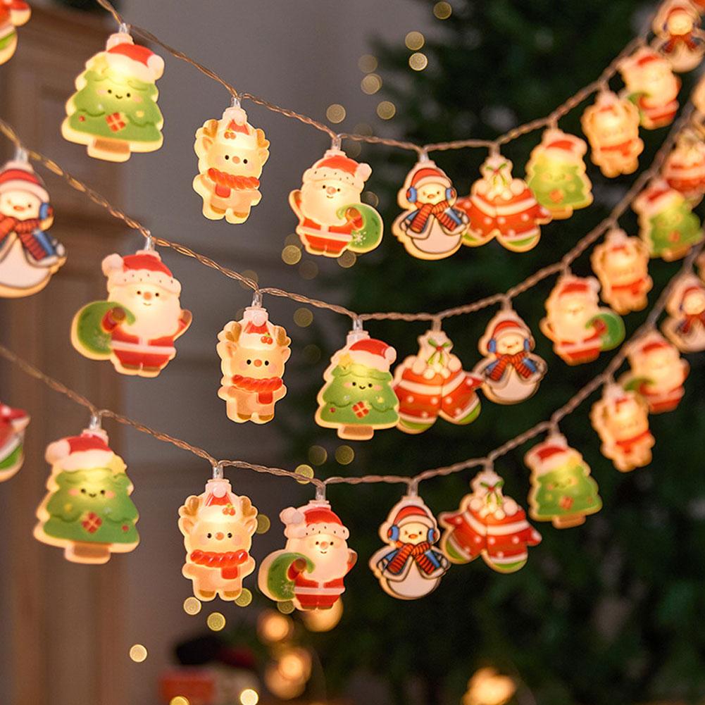 Christmas LED Light Decorations Santa Claus Snowman Christmas Tree Light Strings Festival Lanterns Gift Party Indoor Outdoor Festive Atmosphere