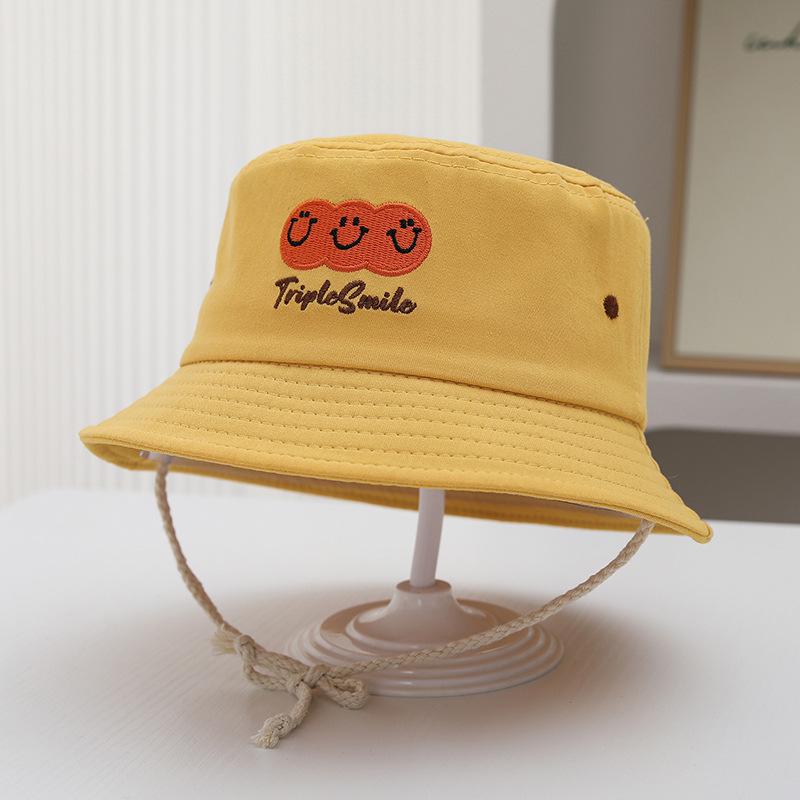 Korean Spring 2026 Baby Smiley Face Bucket Hat for Boys and Girls - Cute, Adorable, Sun Protection Fisherman Style