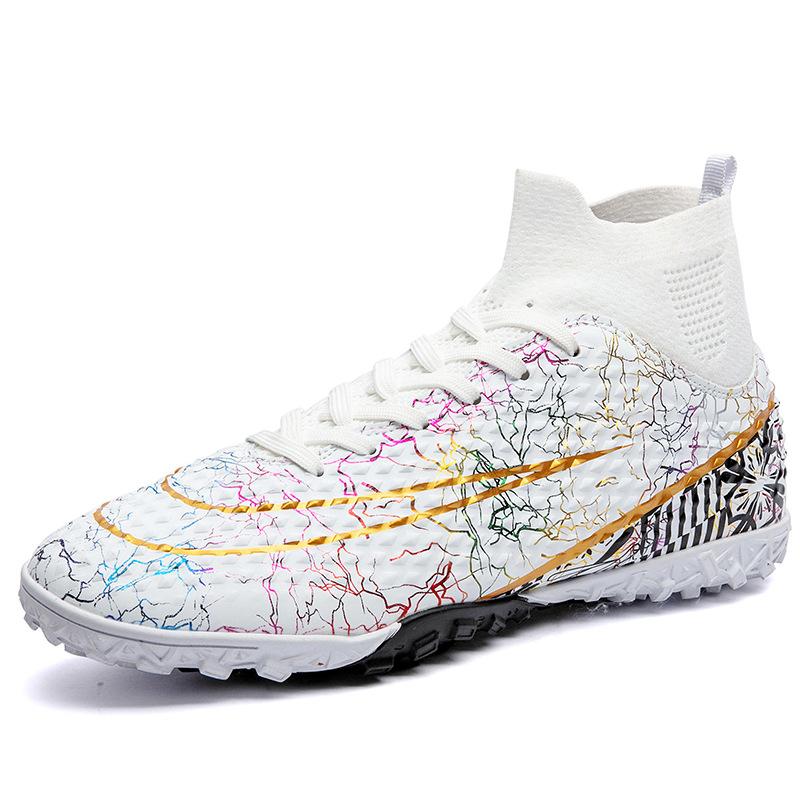 Football Shoes Men's Long Nails Fg High-top Fly-woven Women's Broken Nails Tf Youth Student Sports Shoes Training Shoes
