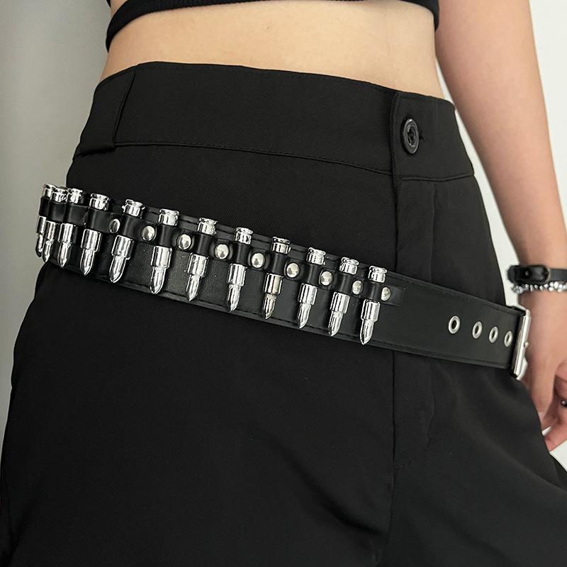 NS Punk Y2K Nietenkugel Ledergürtel für Herren & Damen - Stilvolles, Vielseitiges Amerikanisches Denim-Accessoire