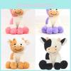 Adorable Smiling Black And White Cow Plush Toy Soft Stuffed Animal Doll Gift