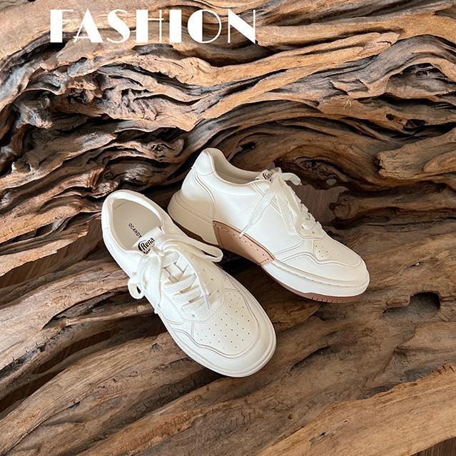 Inside and Outside Sheepskin Version~ Versatile and Delicate Leather Thick-soled Heightening Little White Shoes Women's 2025 Autumn Versatile Casual