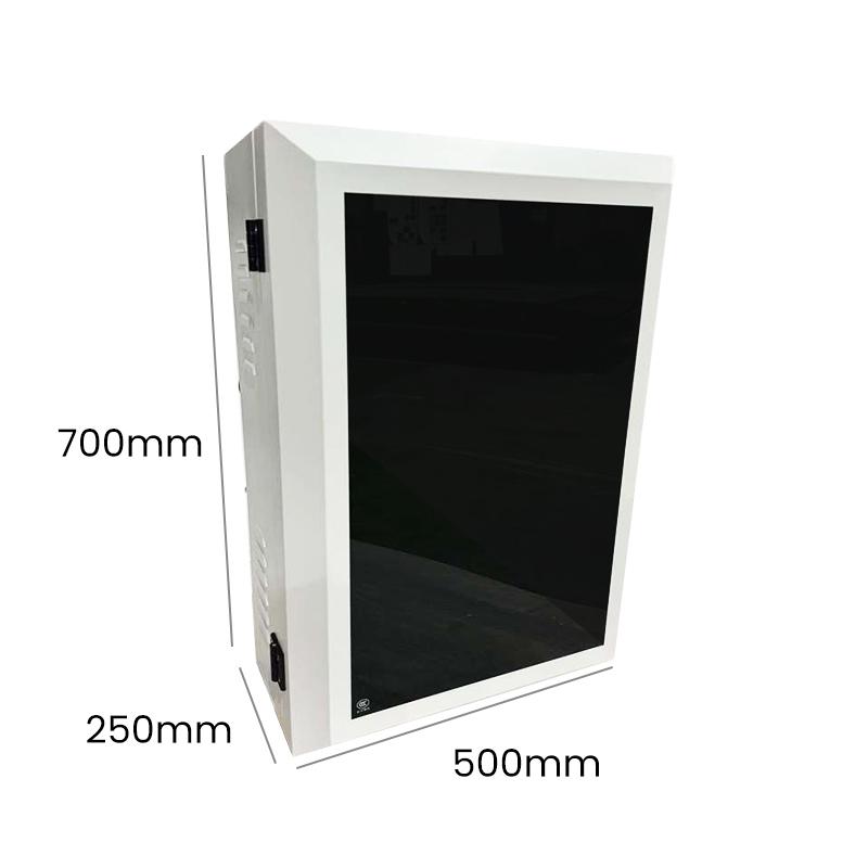 AC EV Charger Protection Box Wall Mounted New Energy Car Charging Pile Protect Enclosure Charging Pile Solar Panel And Fan Style A white