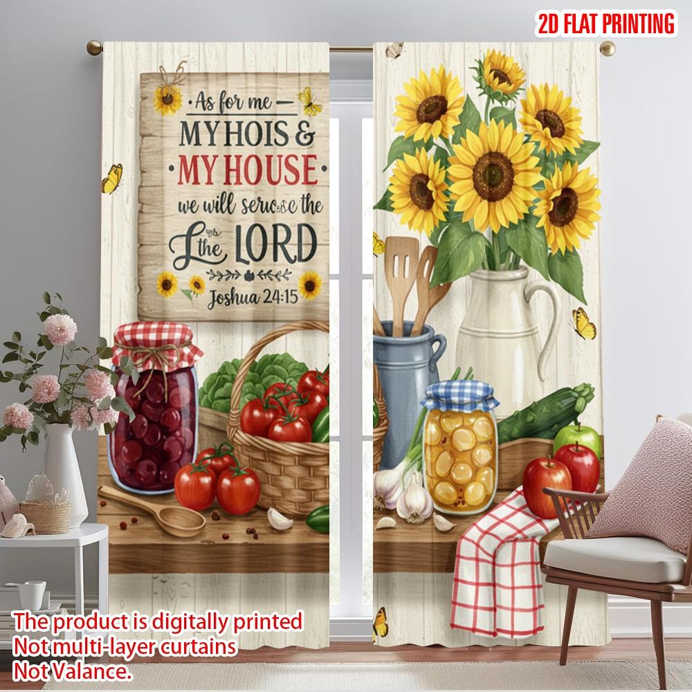 

2pcs 2D flat printing Drapes Sunflower Home Lord Joshua Fabric Without Electricity Holiday Decorations for room decor aesthetic 52.50×116.00 CM 2pcs