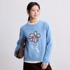 INMAN Women's Wool Blend Floral Pullover Sweater