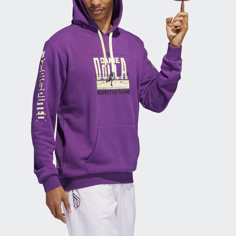 Adidas Dame Basketball Hoodie With Graphic Print Men Hoodies Purple HG8914