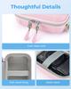 BAGSMART SLR Camera Bag, Compact, Waterproof Nylon Shoulder Case for Camera Storage, Stylish Everyday Bag, Pink