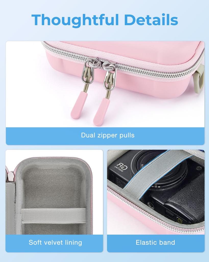 BAGSMART SLR Camera Bag, Compact, Waterproof Nylon Shoulder Case for Camera Storage, Stylish Everyday Bag, Pink