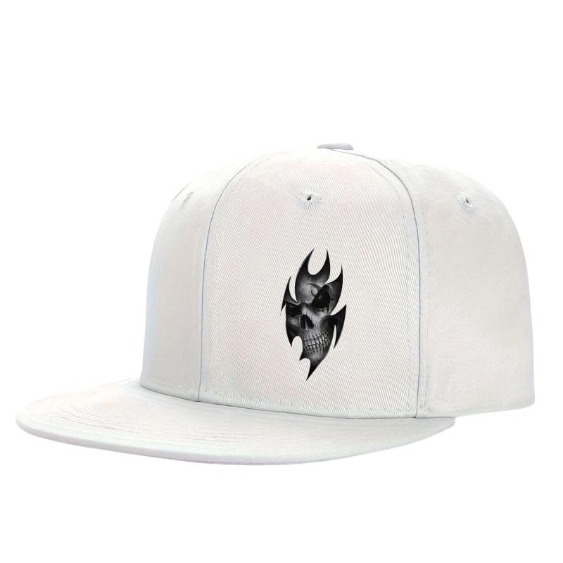 

Полиэстеровая кепка-снепбэк с плоским козырьком, унисекс, с графическим принтом «Племенной череп и пламя», городская уличная одежда, хип-хоп One Size