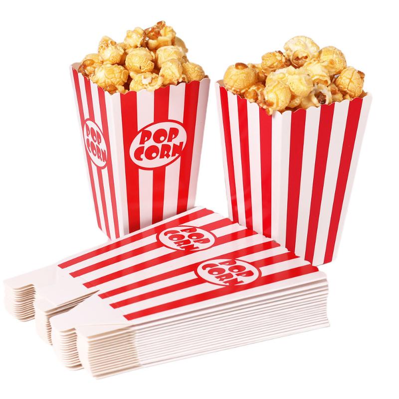 Affascinanti Scatole per Popcorn a Strisce da 20 Pezzi per Caramelle in Linea con i Temi delle Celebrazioni del Cinema