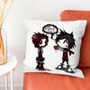 Emo Love Boys Black Pillow Case Silky Short Plush With Invisible Zipper Dustproof Sofa Cushion Cover For Home Decor