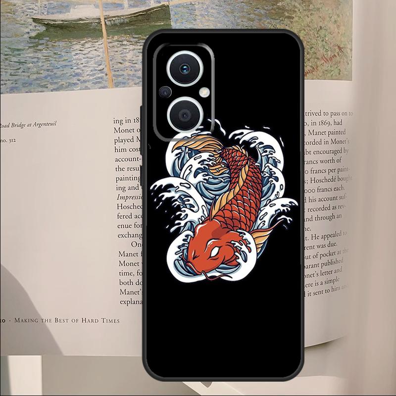 

Tattoo Japanese Koi Dragon Wave Cover For OPPO Reno 11F 12F 13F 14F 14 10 11 13 Pro 7 8 Lite OPPO Find X8 X6 X5 X9 Pro Case OPPO Reno8 T 4G