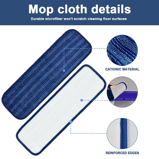 Upgraded Reusable Mop Pads for Swiffer Power Mop Microfiber Mop Pads Replacement for Floor Cleaning Stick-on Mop Refill Cushion