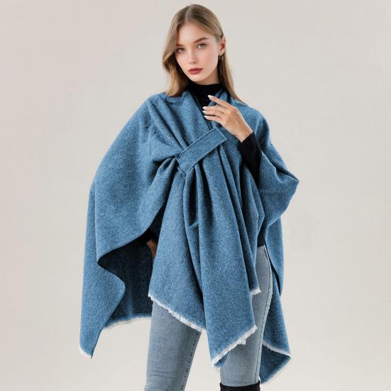 Cashmere Imitation Cloak Shawl Solid Color Windproof Soft Warm Ladies Shawl Jacket Women Autumn Winter Scarf Shawl