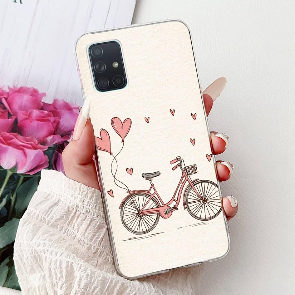 For Samsung Galaxy A71 Case SM-A715F Cover Fashion Butterfly Flower Soft Clear Silicone Phone Cover For Samsung A51 A 51 5G Capa